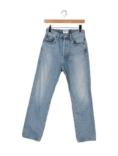 Pre-owned Agolde High-rise Straight Leg Jeans In Blue