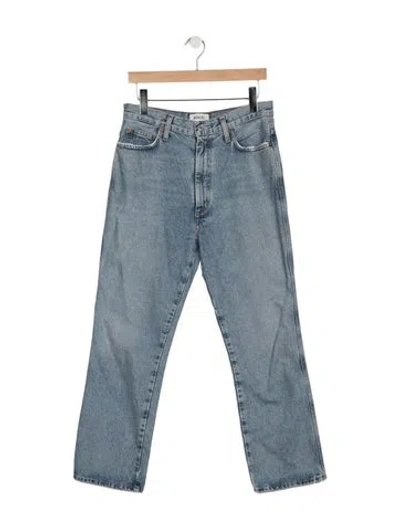 Pre-owned Agolde High-rise Straight Leg Jeans In Blue