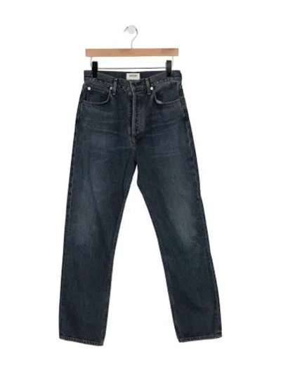 Pre-owned Agolde High-rise Straight Leg Jeans In Blue