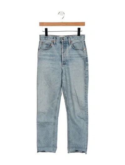 Pre-owned Agolde High-rise Straight Leg Jeans In Blue