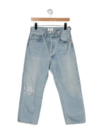 Pre-owned Agolde High-rise Straight Leg Jeans In Blue