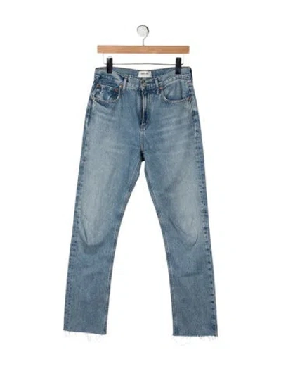 Pre-owned Agolde High-rise Straight Leg Jeans In Blue