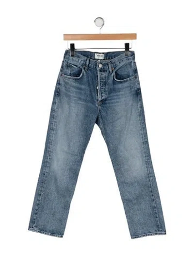 Pre-owned Agolde High-rise Straight Leg Jeans In Blue