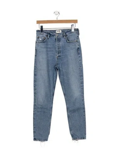 Pre-owned Agolde High-rise Straight Leg Jeans In Blue