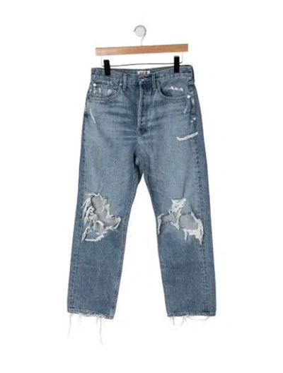 Pre-owned Agolde High-rise Straight Leg Jeans In Blue