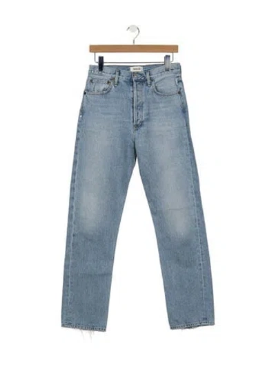 Pre-owned Agolde High-rise Straight Leg Jeans In Blue