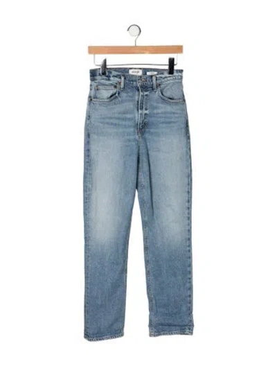 Pre-owned Agolde High-rise Straight Leg Jeans In Blue