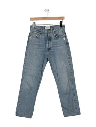 Pre-owned Agolde High-rise Straight Leg Jeans In Blue