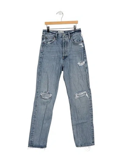 Pre-owned Agolde High-rise Straight Leg Jeans In Blue