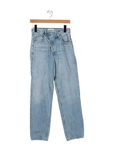 Pre-owned Agolde High-rise Straight Leg Jeans In Blue