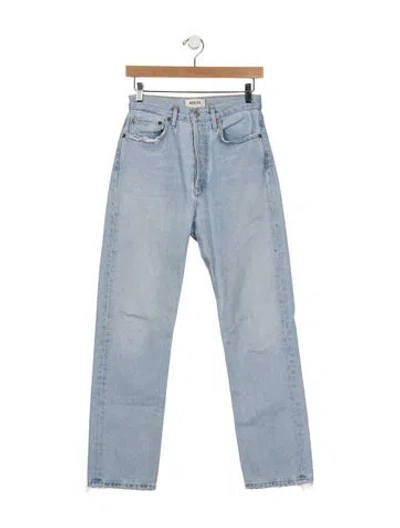 Pre-owned Agolde High-rise Straight Leg Jeans In Blue