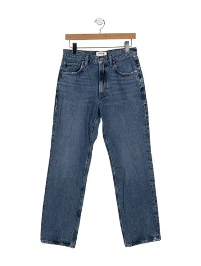 Pre-owned Agolde High-rise Straight Leg Jeans In Blue