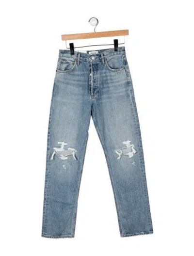 Pre-owned Agolde High-rise Straight Leg Jeans In Blue