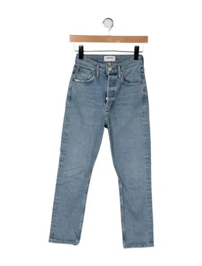 Pre-owned Agolde High-rise Straight Leg Jeans In Blue
