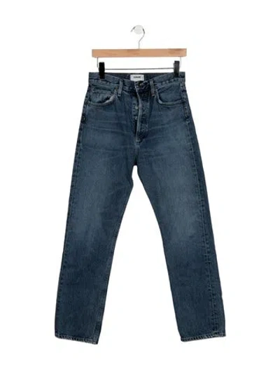 Pre-owned Agolde High-rise Straight Leg Jeans In Blue