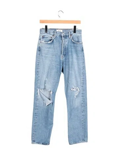 Pre-owned Agolde High-rise Straight Leg Jeans In Blue