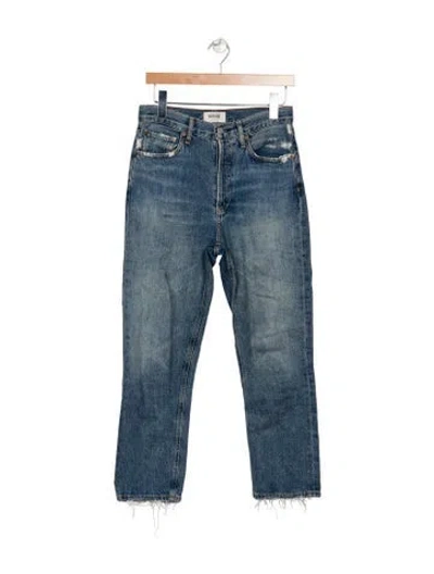 Pre-owned Agolde High-rise Straight Leg Jeans In Blue