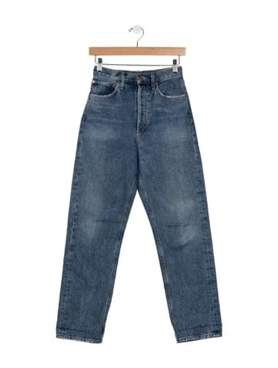 Pre-owned Agolde High-rise Straight Leg Jeans In Blue