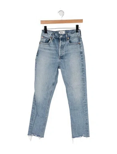 Pre-owned Agolde High-rise Straight Leg Jeans In Blue