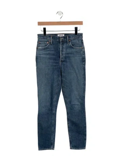Pre-owned Agolde High-rise Straight Leg Jeans In Blue
