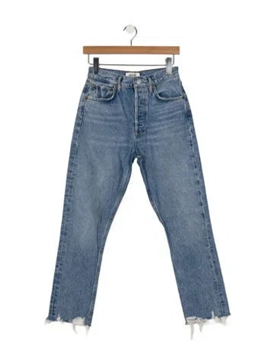 Pre-owned Agolde High-rise Straight Leg Jeans In Blue