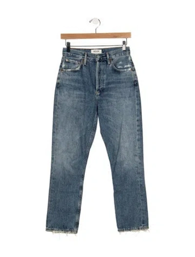 Pre-owned Agolde High-rise Straight Leg Jeans In Blue