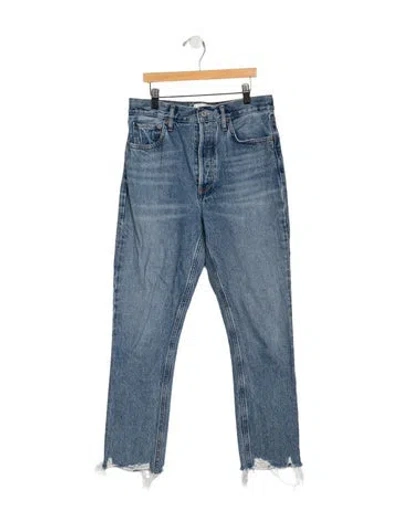 Pre-owned Agolde High-rise Straight Leg Jeans In Blue