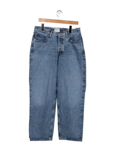 Pre-owned Agolde High-rise Straight Leg Jeans In Blue