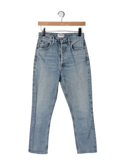 Pre-owned Agolde High-rise Straight Leg Jeans In Blue