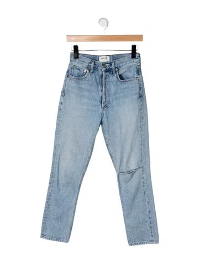 Pre-owned Agolde High-rise Straight Leg Jeans In Blue