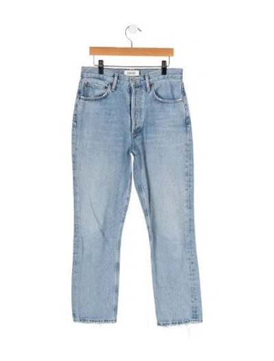 Pre-owned Agolde High-rise Straight Leg Jeans In Blue