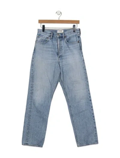 Pre-owned Agolde High-rise Straight Leg Jeans In Blue