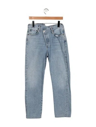 Pre-owned Agolde High-rise Straight Leg Jeans In Blue