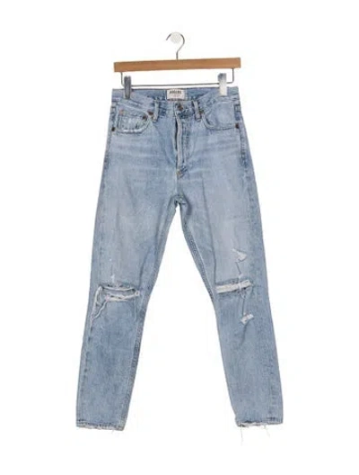Pre-owned Agolde High-rise Straight Leg Jeans In Blue