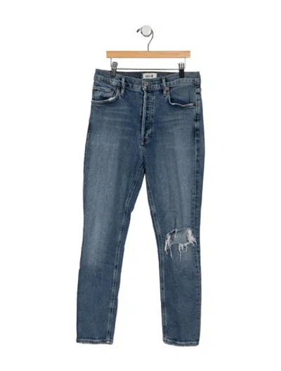 Pre-owned Agolde High-rise Straight Leg Jeans In Blue