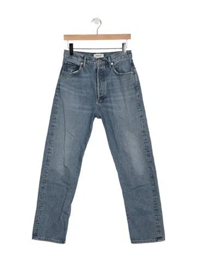 Pre-owned Agolde High-rise Straight Leg Jeans In Blue