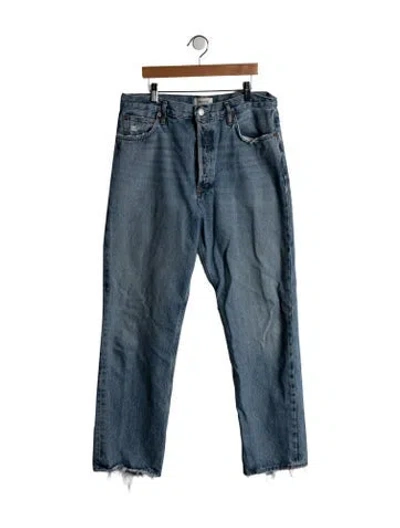 Pre-owned Agolde High-rise Straight Leg Jeans In Blue