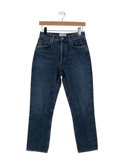 Pre-owned Agolde High-rise Straight Leg Jeans In Blue