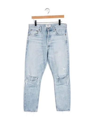 Pre-owned Agolde High-rise Straight Leg Jeans In Blue