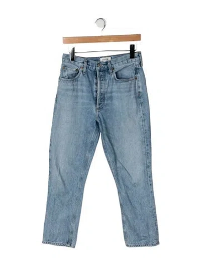 Pre-owned Agolde High-rise Straight Leg Jeans In Blue