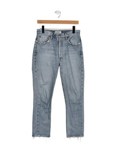 Pre-owned Agolde High-rise Straight Leg Jeans In Blue