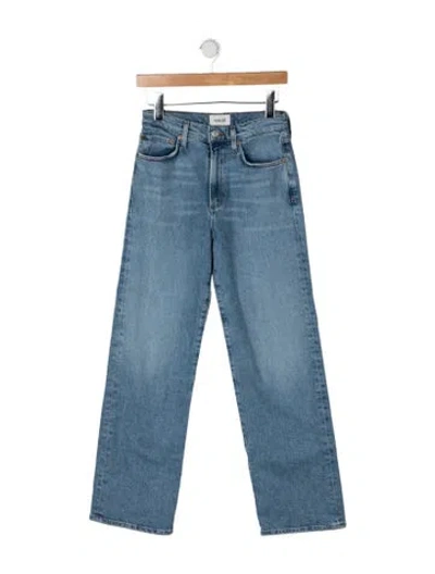 Pre-owned Agolde High-rise Straight Leg Jeans In Blue