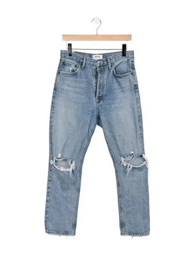 Pre-owned Agolde High-rise Straight Leg Jeans In Blue