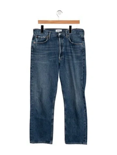 Pre-owned Agolde High-rise Straight Leg Jeans In Blue