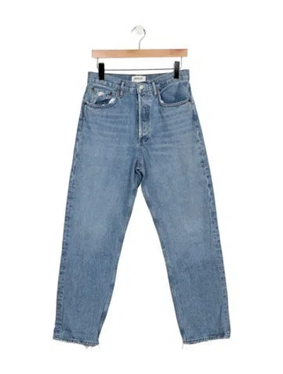 Pre-owned Agolde High-rise Straight Leg Jeans In Blue