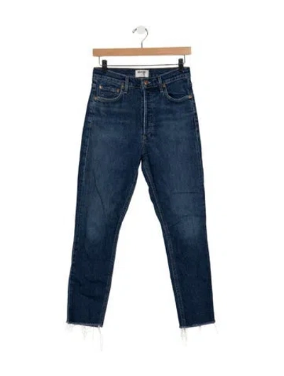 Pre-owned Agolde High-rise Straight Leg Jeans In Blue