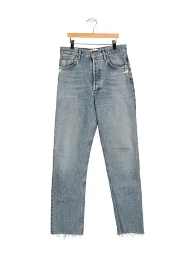 Pre-owned Agolde High-rise Straight Leg Jeans In Blue