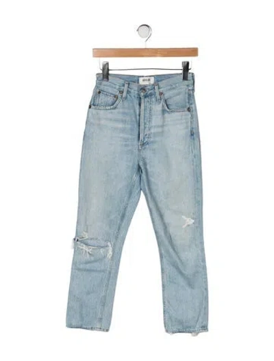 Pre-owned Agolde High-rise Straight Leg Jeans In Blue