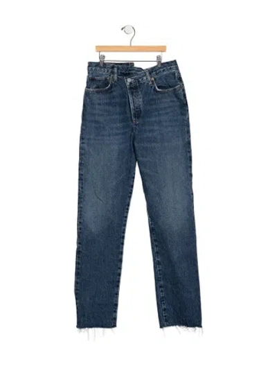 Pre-owned Agolde High-rise Straight Leg Jeans In Blue