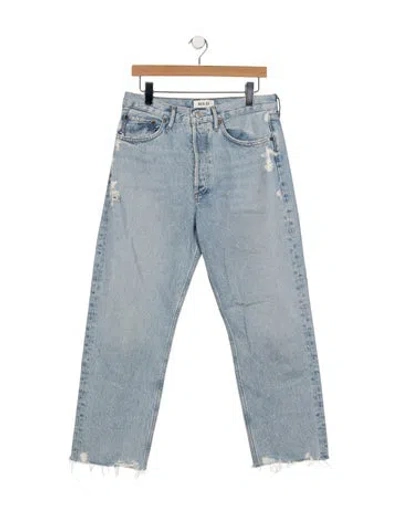 Pre-owned Agolde High-rise Straight Leg Jeans In Blue